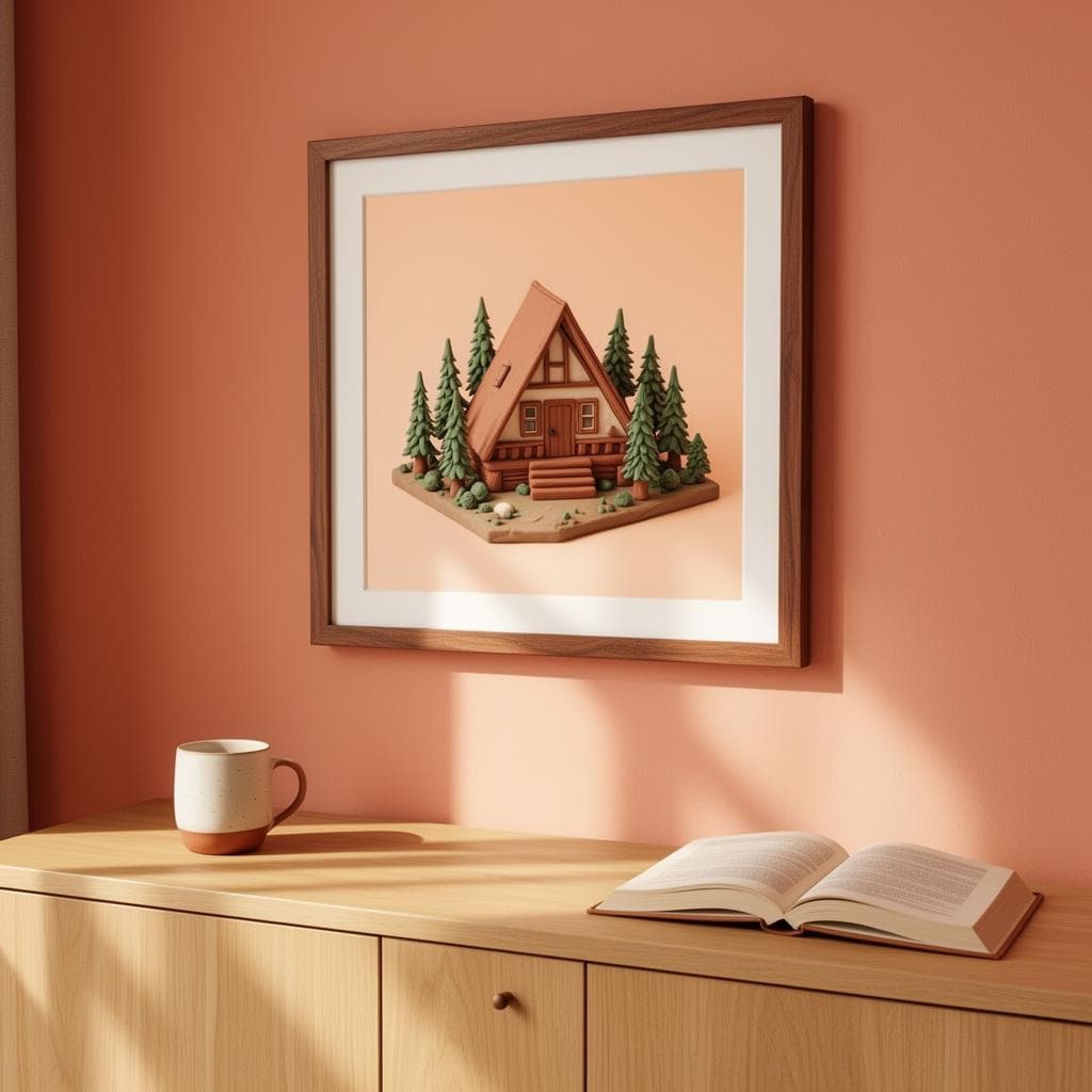 Framed A-frame print in a room