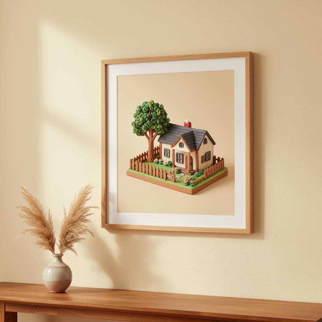 Framed craftsman print on a wall